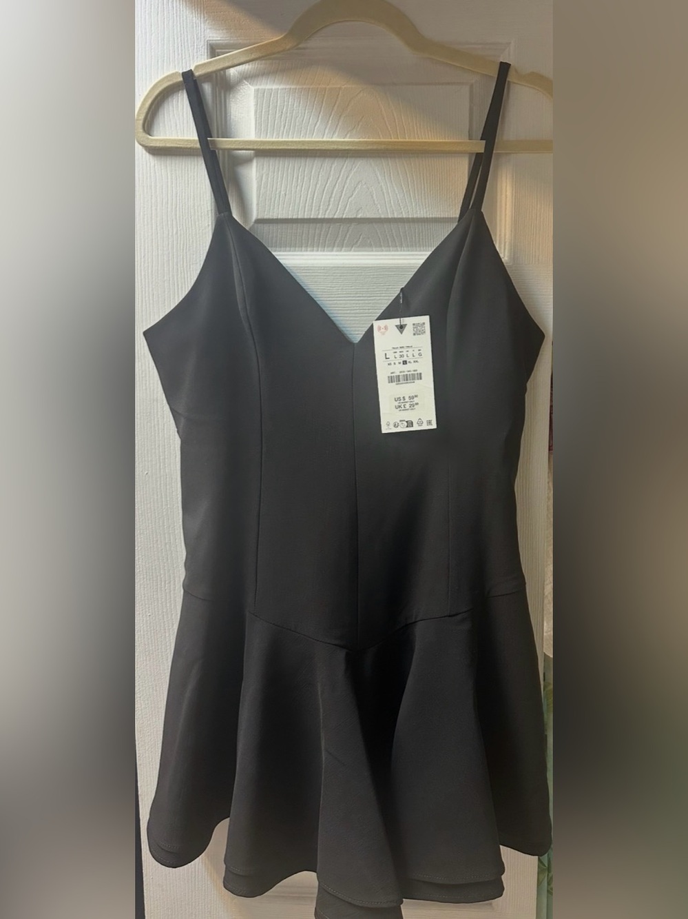 Zara Black Spaghetti-Strap Mini Dress